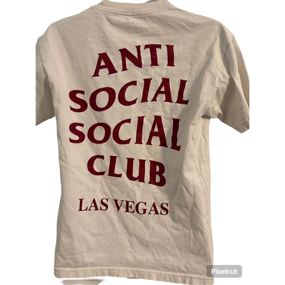 Anti Social Club Las Vegas White T-Shirt. Size Medium - Picture 5 of 5